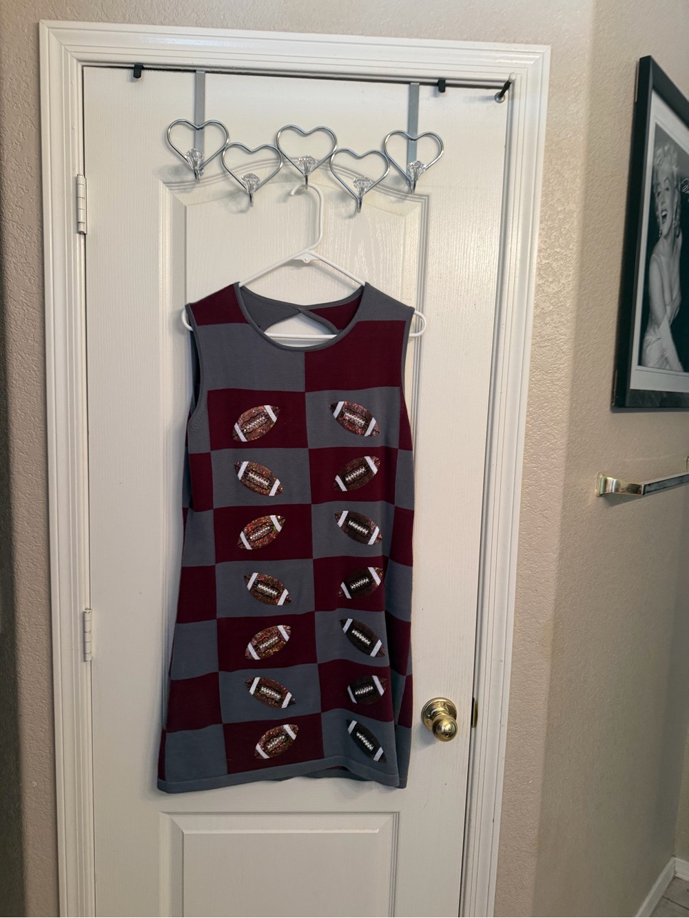 Queen of Sparkles Maroon Football Dress M